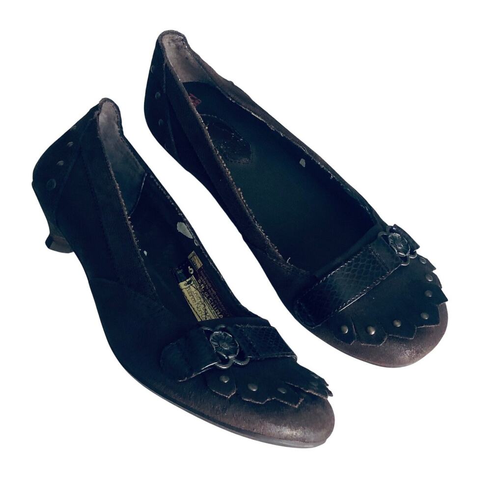 London Underground Retro Kitten Heel Women's 8 Kiltie Brown Leather